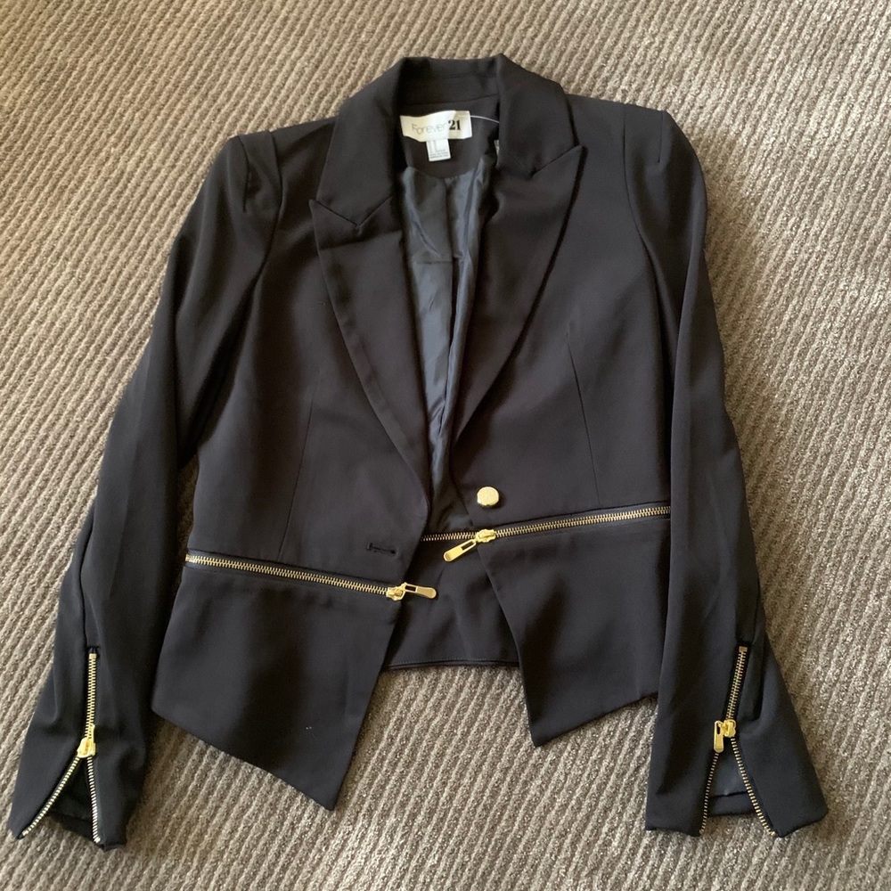 vintage forever 21 blazer with gold detailing